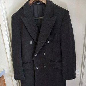Roberto Vassalli  Men's Dk Grey Cashmere blend double breasted Overcoat Size- 40